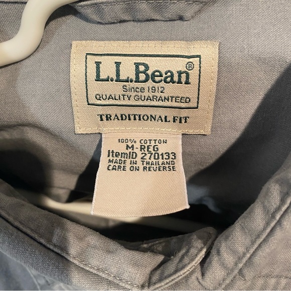 LL Bean 100% Cotton Button Down Long Sleeve Shirt Size M - Picture 5 of 5